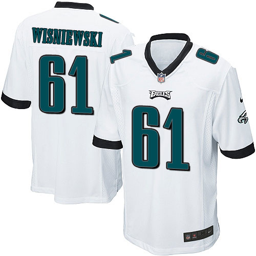 Men's Game Stefen Wisniewski Nike Jersey White Road - #61 NFL Philadelphia Eagles